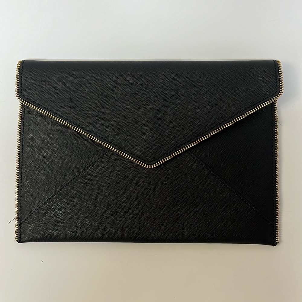 Rebecca Minkoff Envelope Clutch, Black & Gold